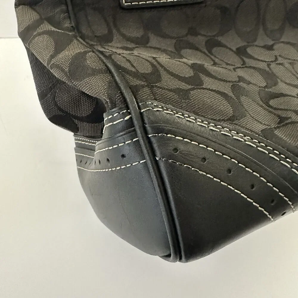 Coach Hampton Signature Carryall Satchel Purse Black Canvas #JG673-10509 - Picture 14 of 14